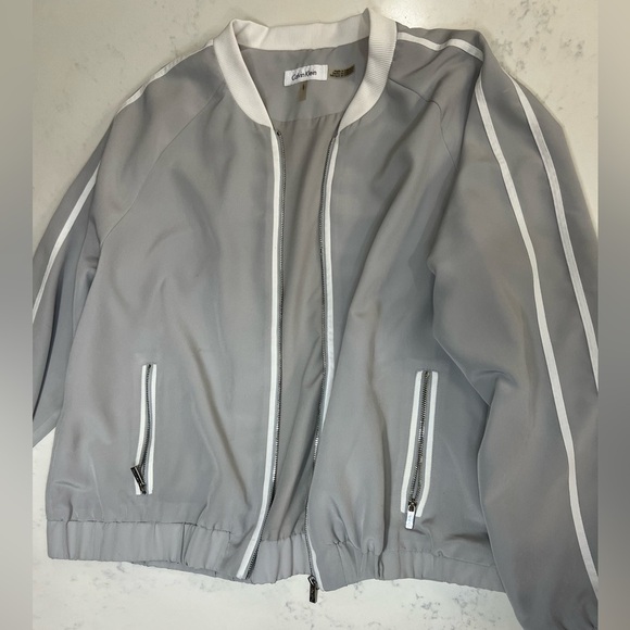 Women's Gray Bomber Jacket - Picture 6 of 13